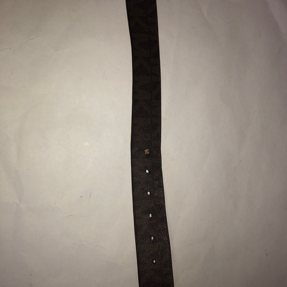 Michael Kors Signature Monogram Logo Belt Women’s Square Buckle Brown Authentic - Picture 6 of 12